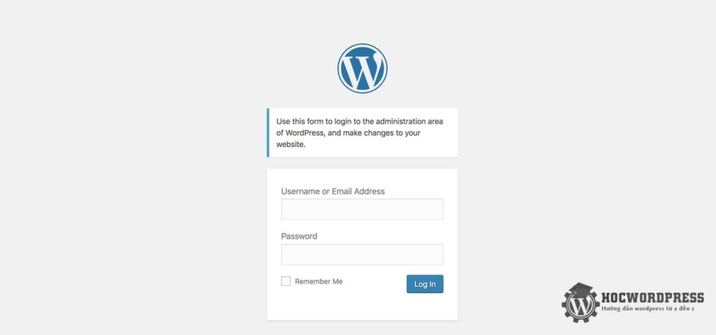 Đây là trang login mặc định của wordpress