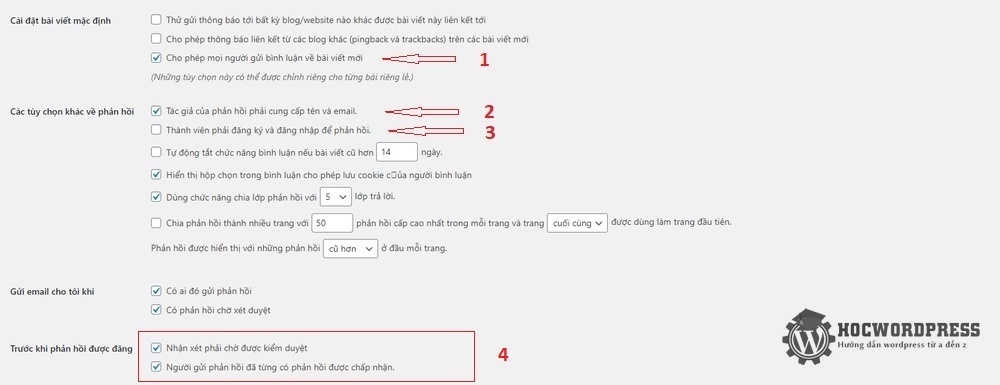 Quản lý bình luận trong wordpress